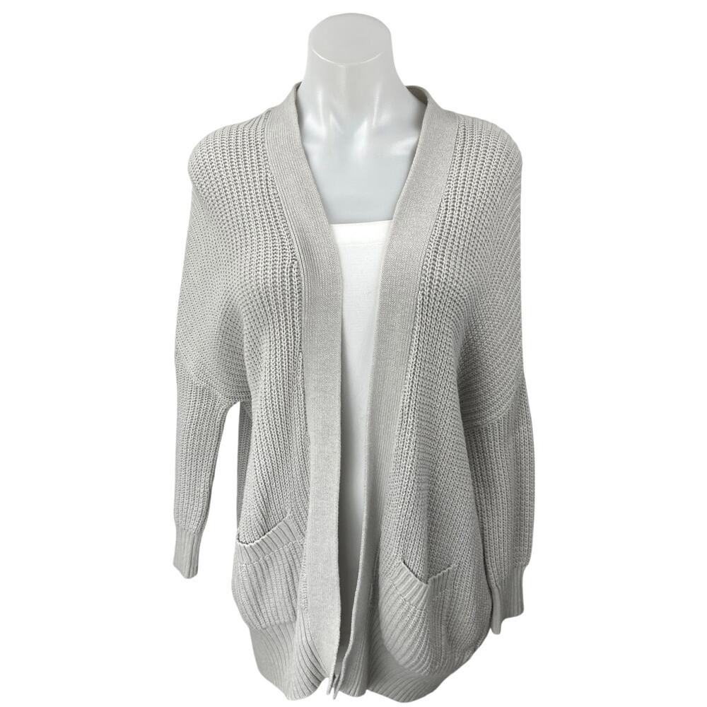 Urban Outfitters BDG Gray Waffle Knit Open Front Pockets Cardigan Sweater Top XS